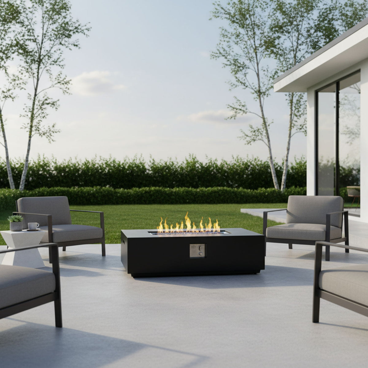 Propane / Natural Gas Fire Pit Table, 50,000 BTU - Charcoal