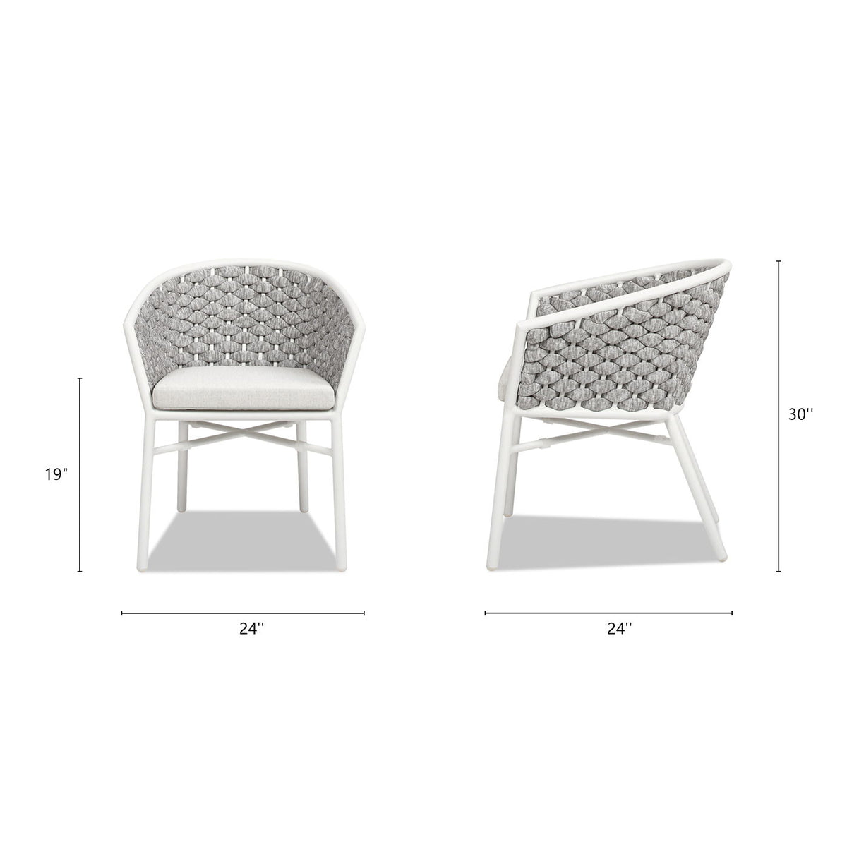 Rowan - Rope Barrel Back Patio Dining Chairs (Set of 2) - White