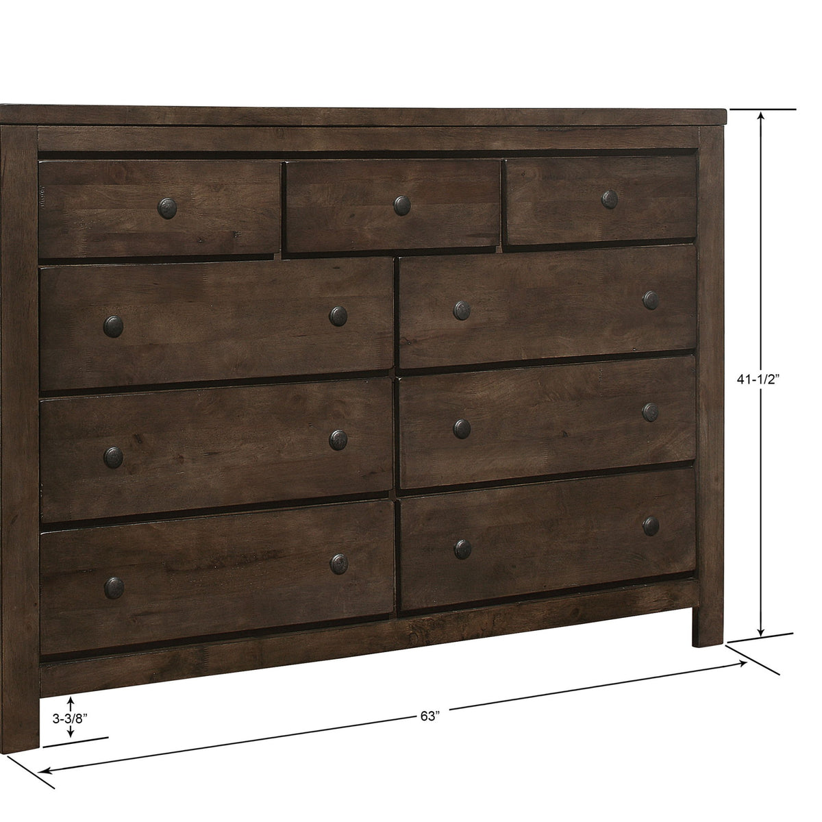 9 Drawer Dresser - Brown - Wood