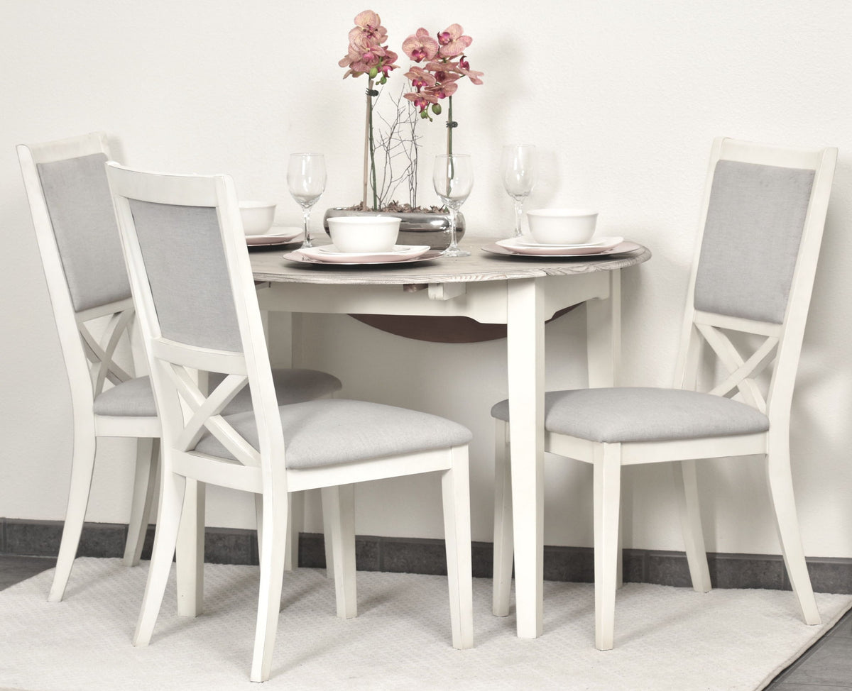 Islamorada - Drop Leaf Dining Table - Dapple Gray / Blanc