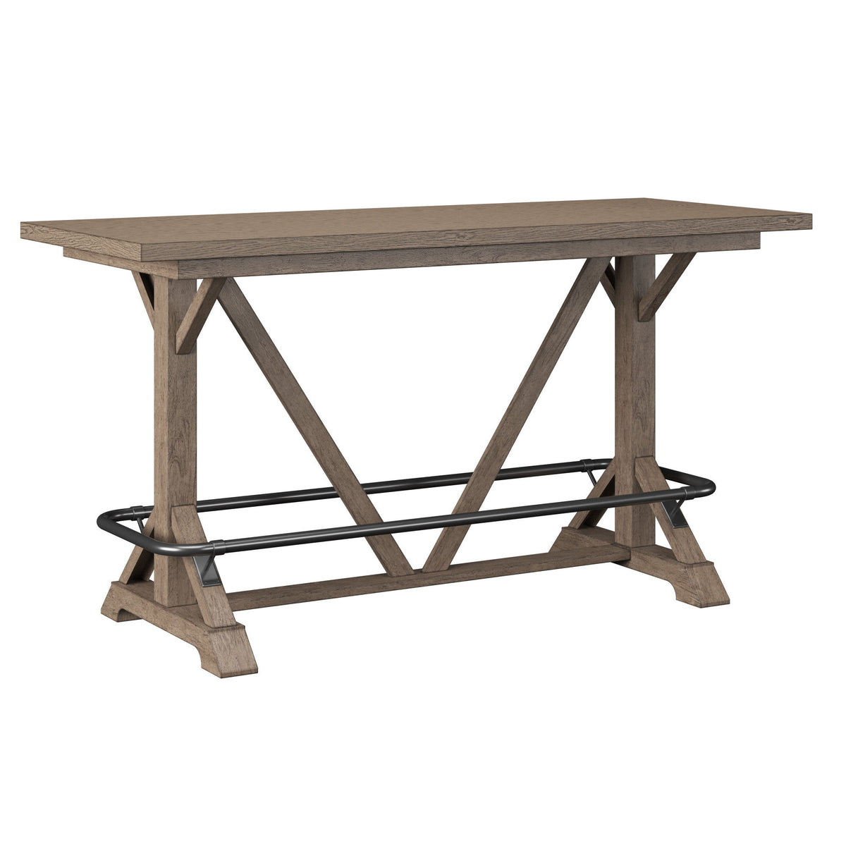 Bar Height Trestle Table - Brown