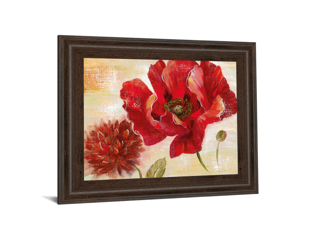 Passion For Poppies Il By Nan - Framed Print Wall Art - Red
