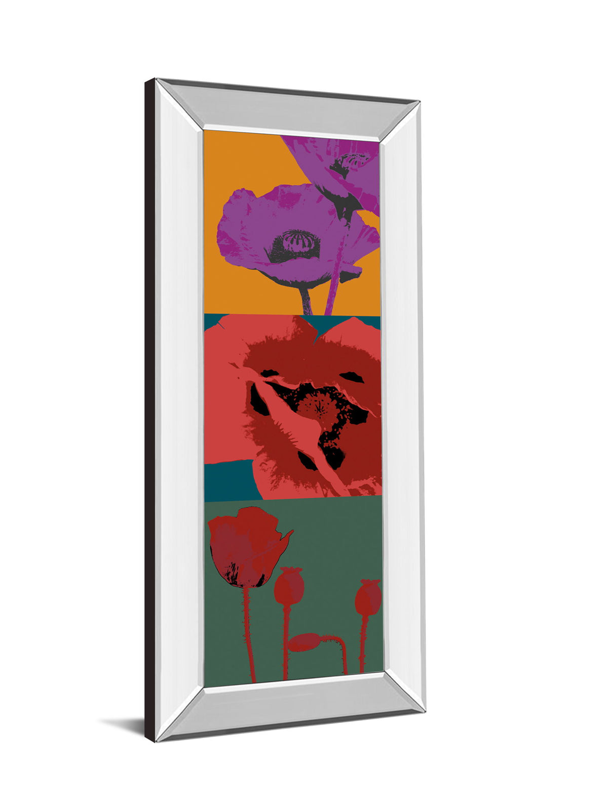 Pop Poppies By Li-legger - Mirrored Frame Real Glass - Red