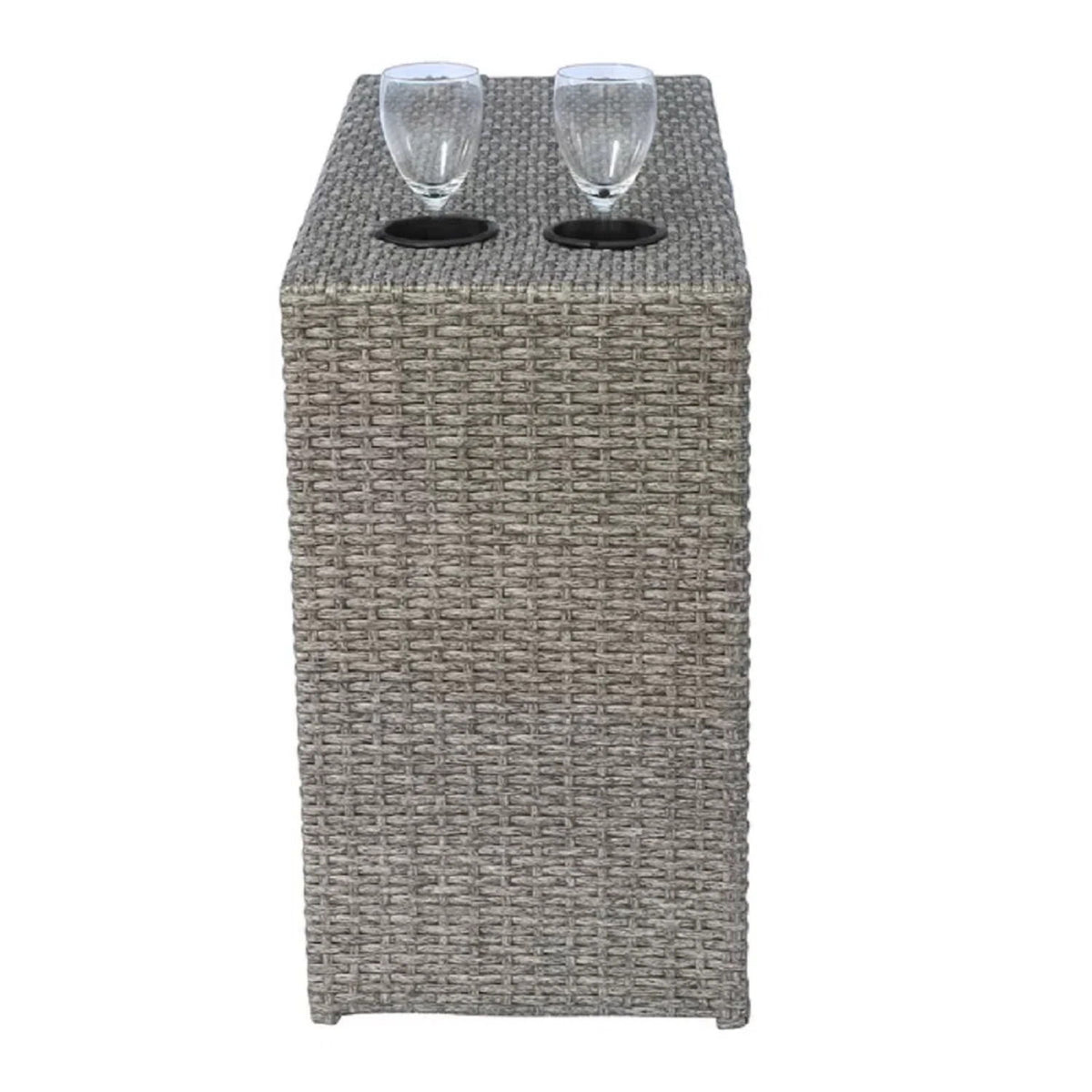 2 Person Wicker Conversation Set With Cushions, Weather Resistant
