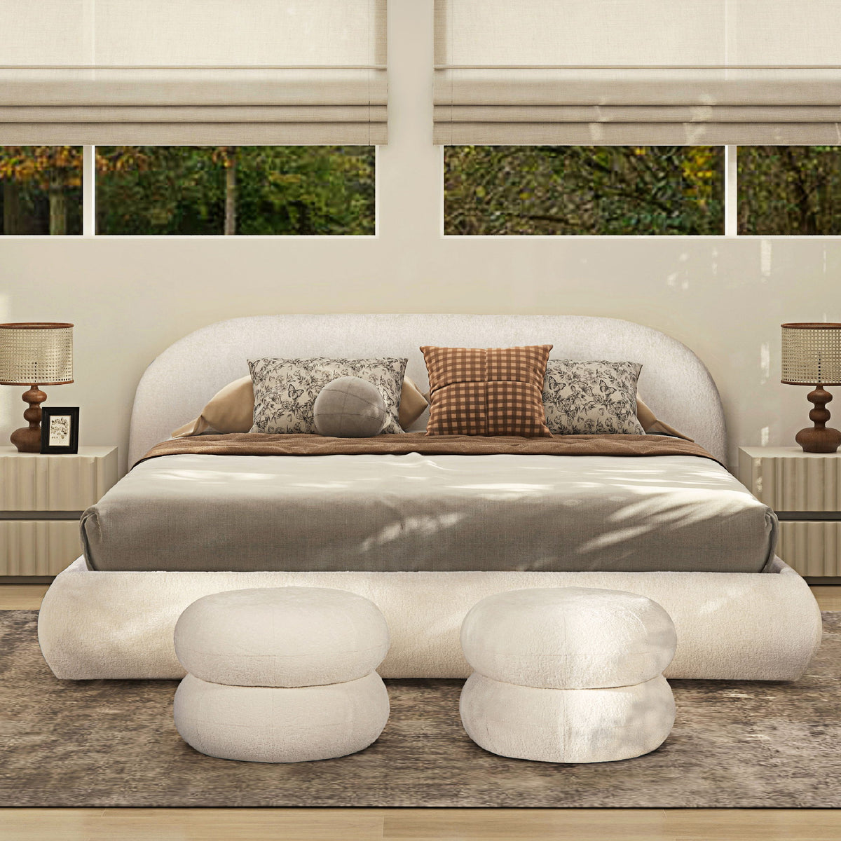 Archie Puffy Grounded - Upholstered Platform Bed