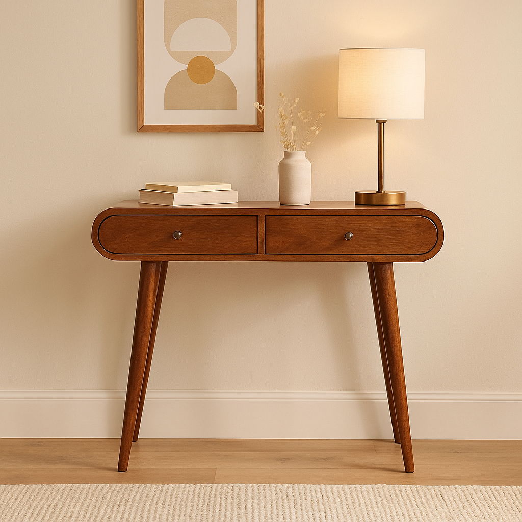 Solid Wood Curved Edge Console Table