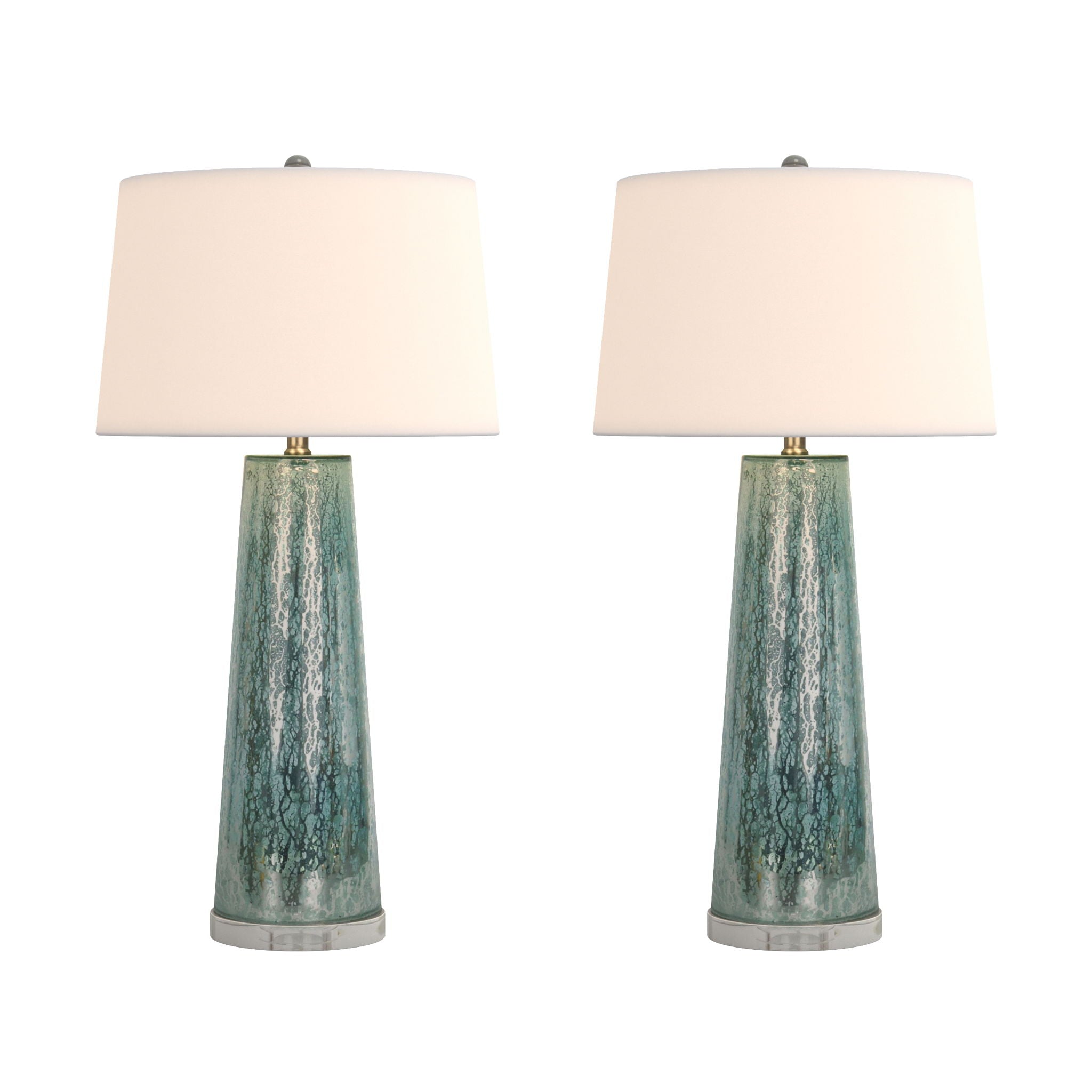 Emerald Rain - Abstract Table Lamp (Set of 2) - Green Toned