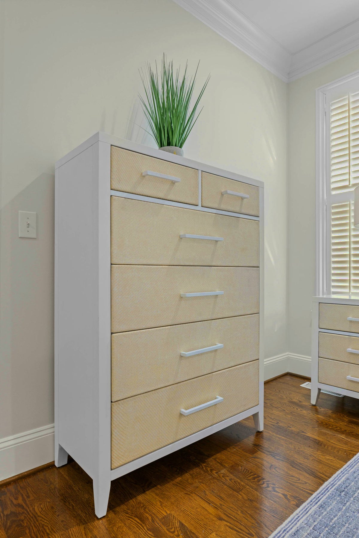 Miramar - 6 Drawer Woven Chest - Sand / Stark White