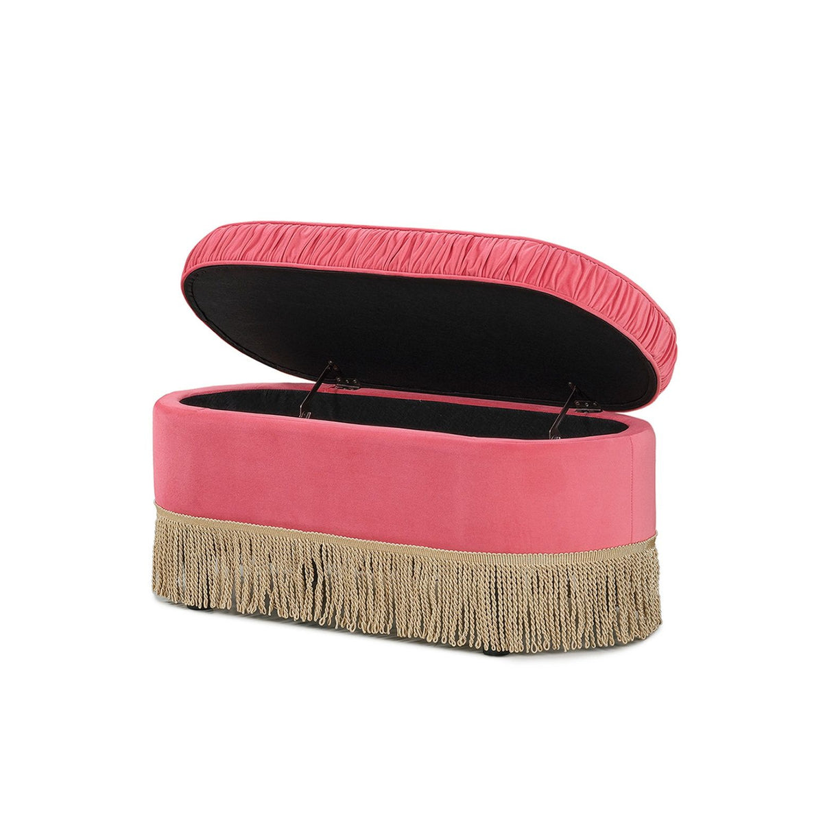 Serena - Contemporary Design Oval Storage Bench Ottoman