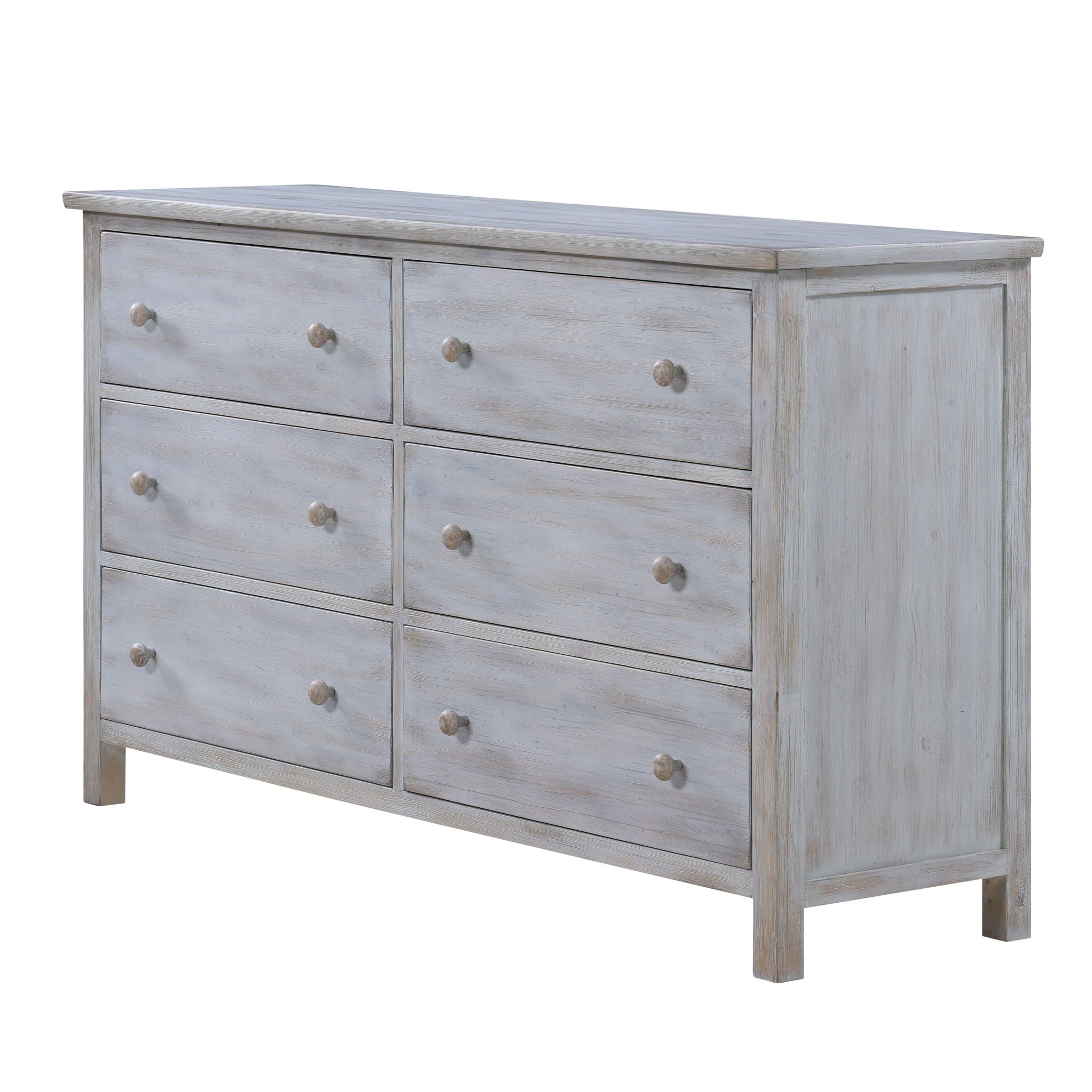 Geneva - 6 Drawer Dresser - Distressed White