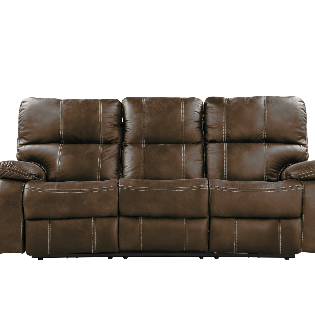 Reclining Sofa With USB Charging, Pocket Coil Seating, And Hidden Storage - Brown