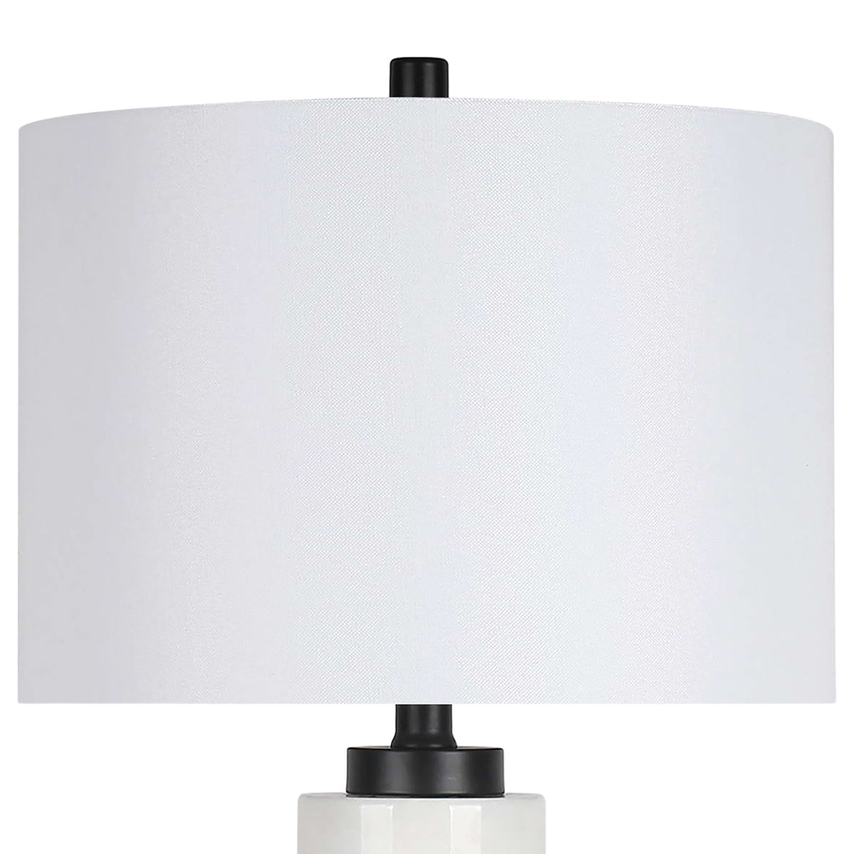 "Marble Harmony" Marble Table Lamp - White Marble / Matte Black