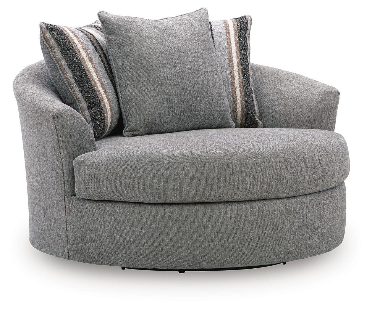 Creston Heights - Oversized Swivel Accent Chair - Smolder