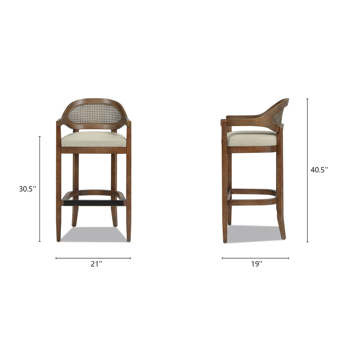 Americana - Mid-Century Modern Cane Back Counter Stool