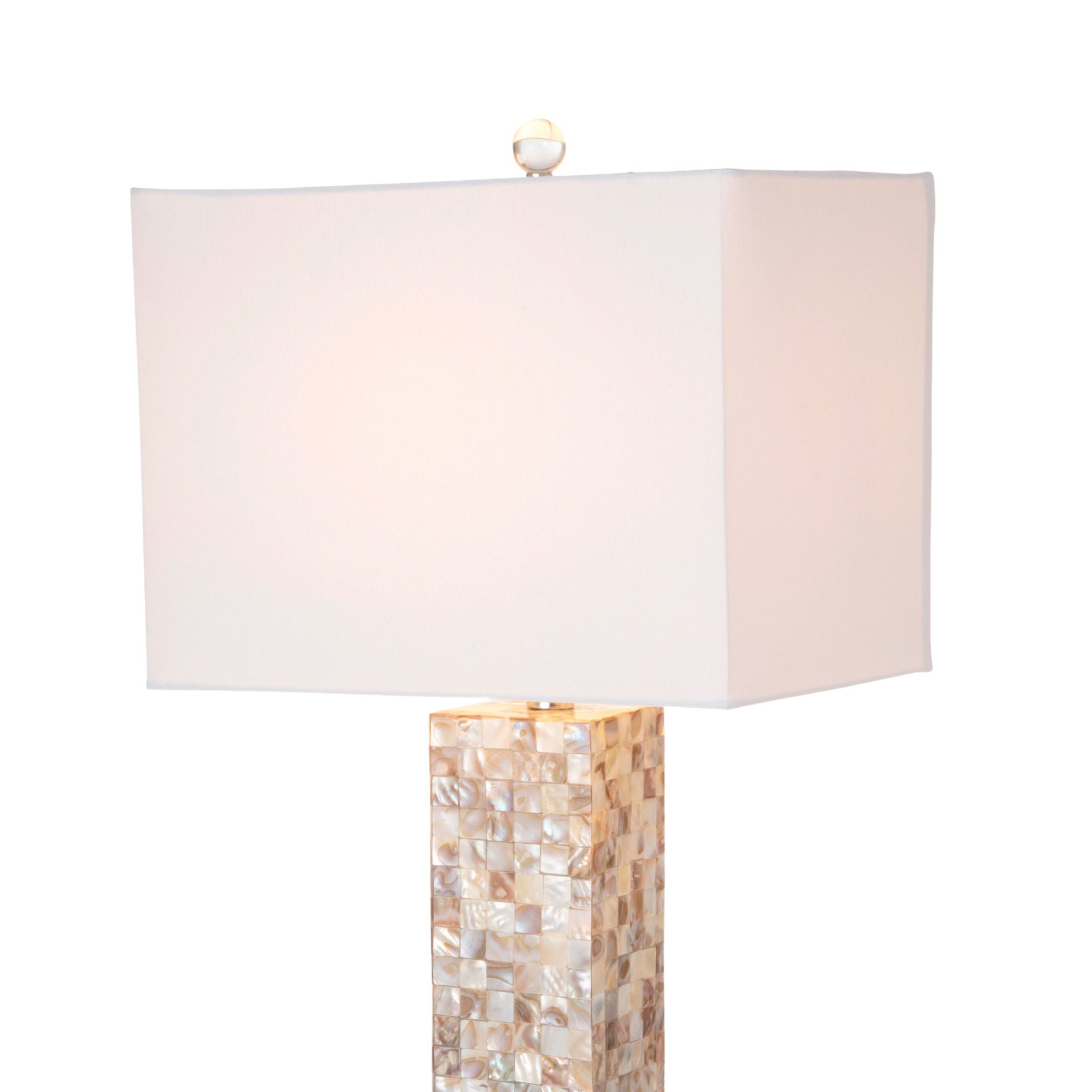 Harper - Nature Mother Of Pearl Table Lamp With Crystals (Set of 2) - Natural Shell
