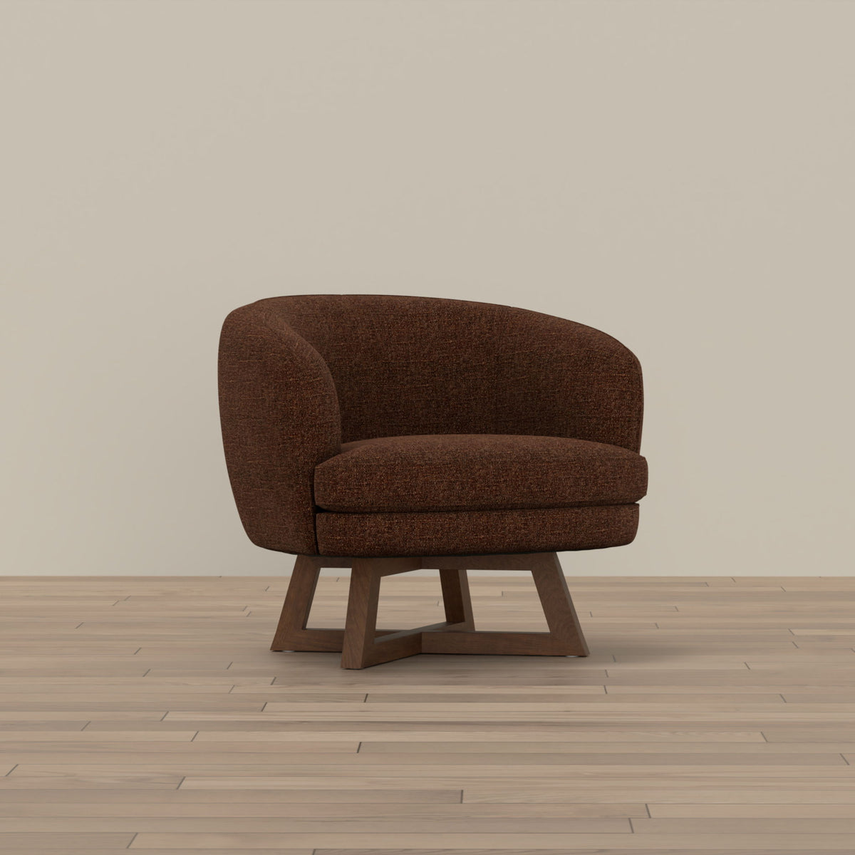 Swivel Accent Chair With Sculptural Base - Red