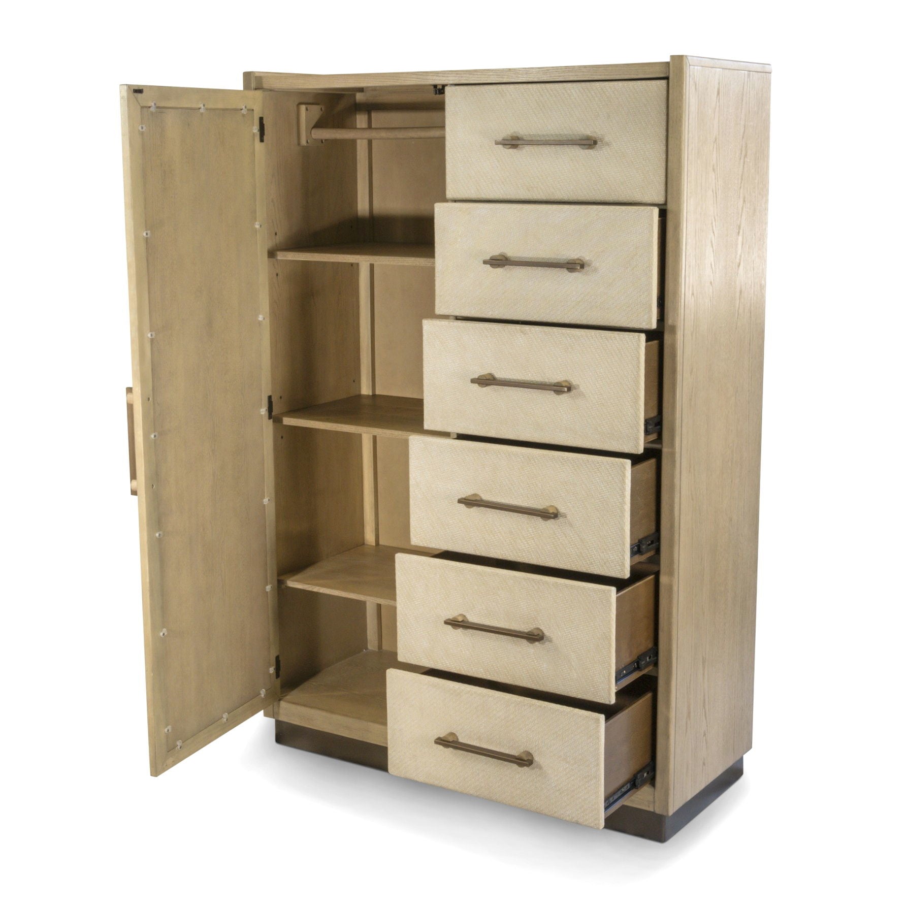 Rio Vista - Woven Mirrored Door Chest - Muted Earth Tones / Clay