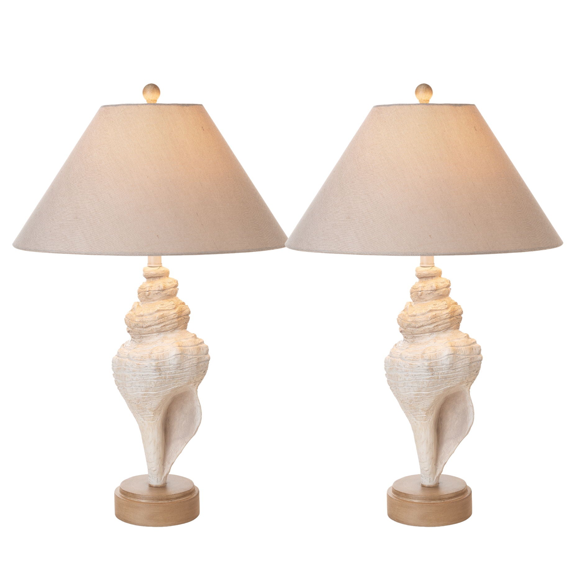 Conch - Seashell Coastal Table Lamp (Set of 2) - Natural