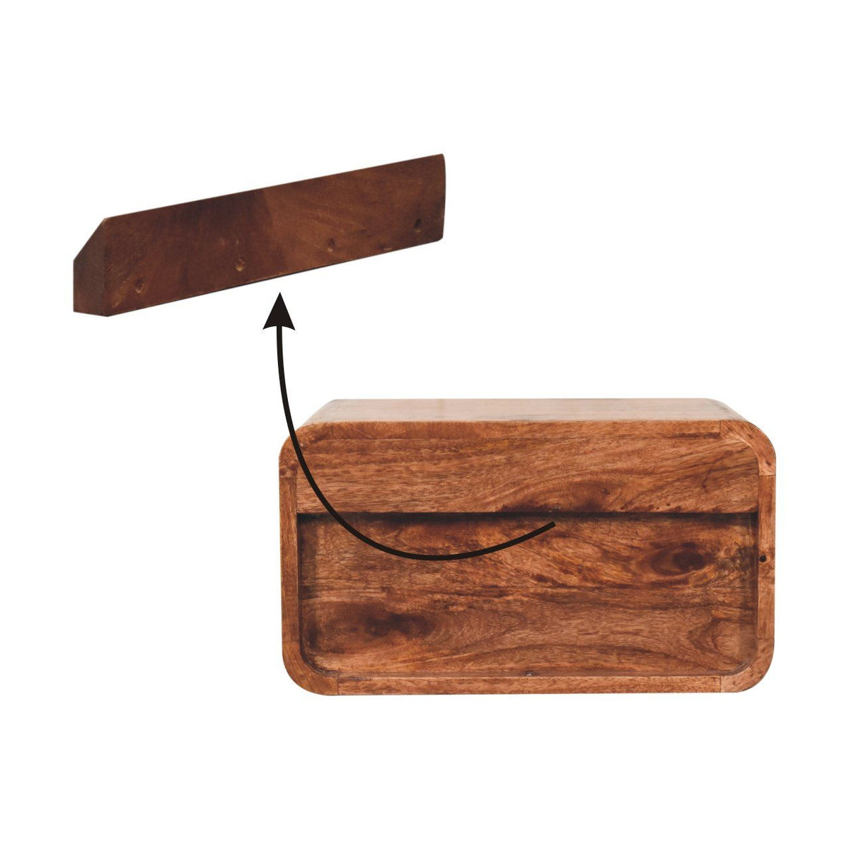 Curved Wall Mounted Bedside Nightstand