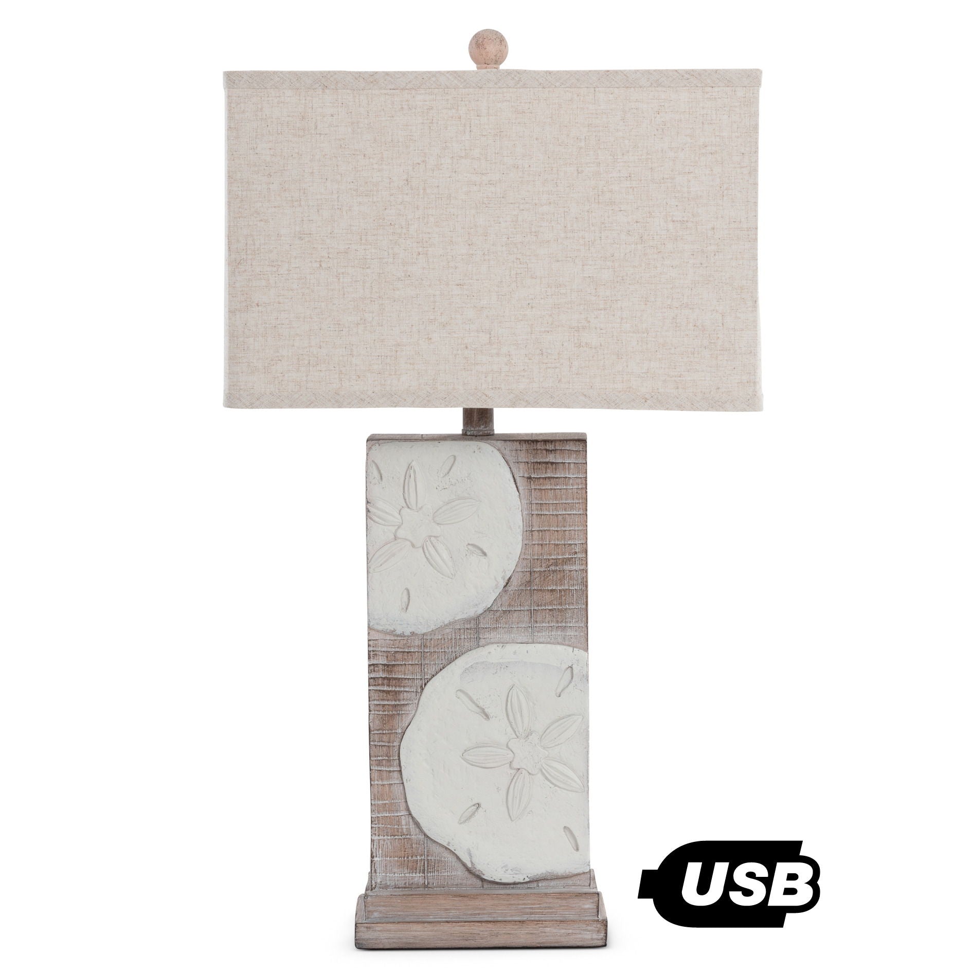 Sand Dollar - Poly Table Lamp (Set of 2) - Natural / Brown