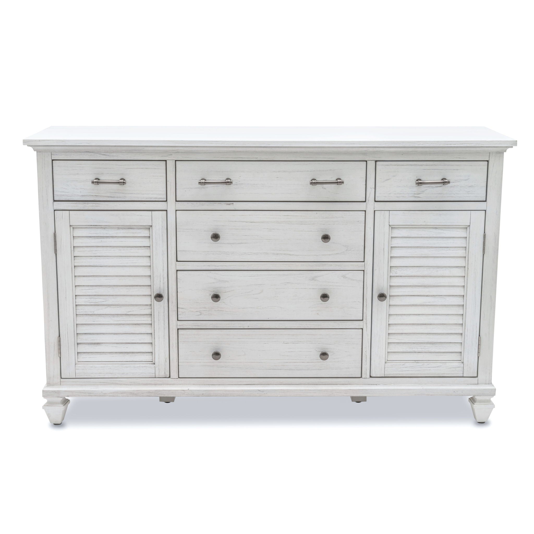 Surfside - 6 Drawer / 2 Door Dresser - Weathered White