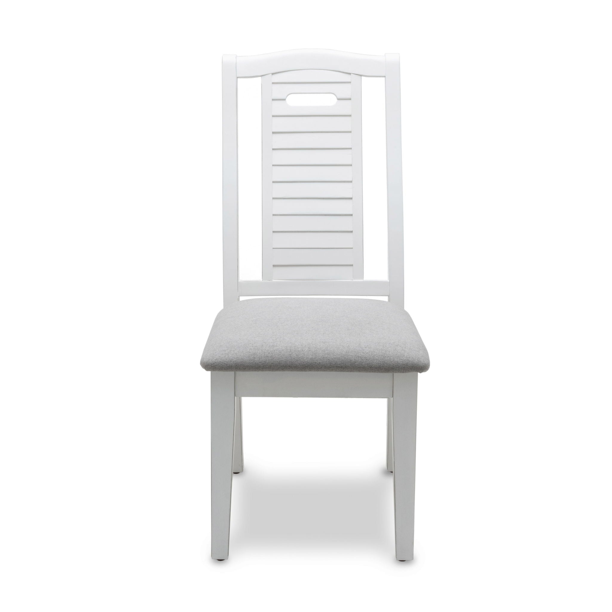 Islamorada - Shutter Back Upholstered Dining Chair (Set of 2) - Blanc / Dapple Gray