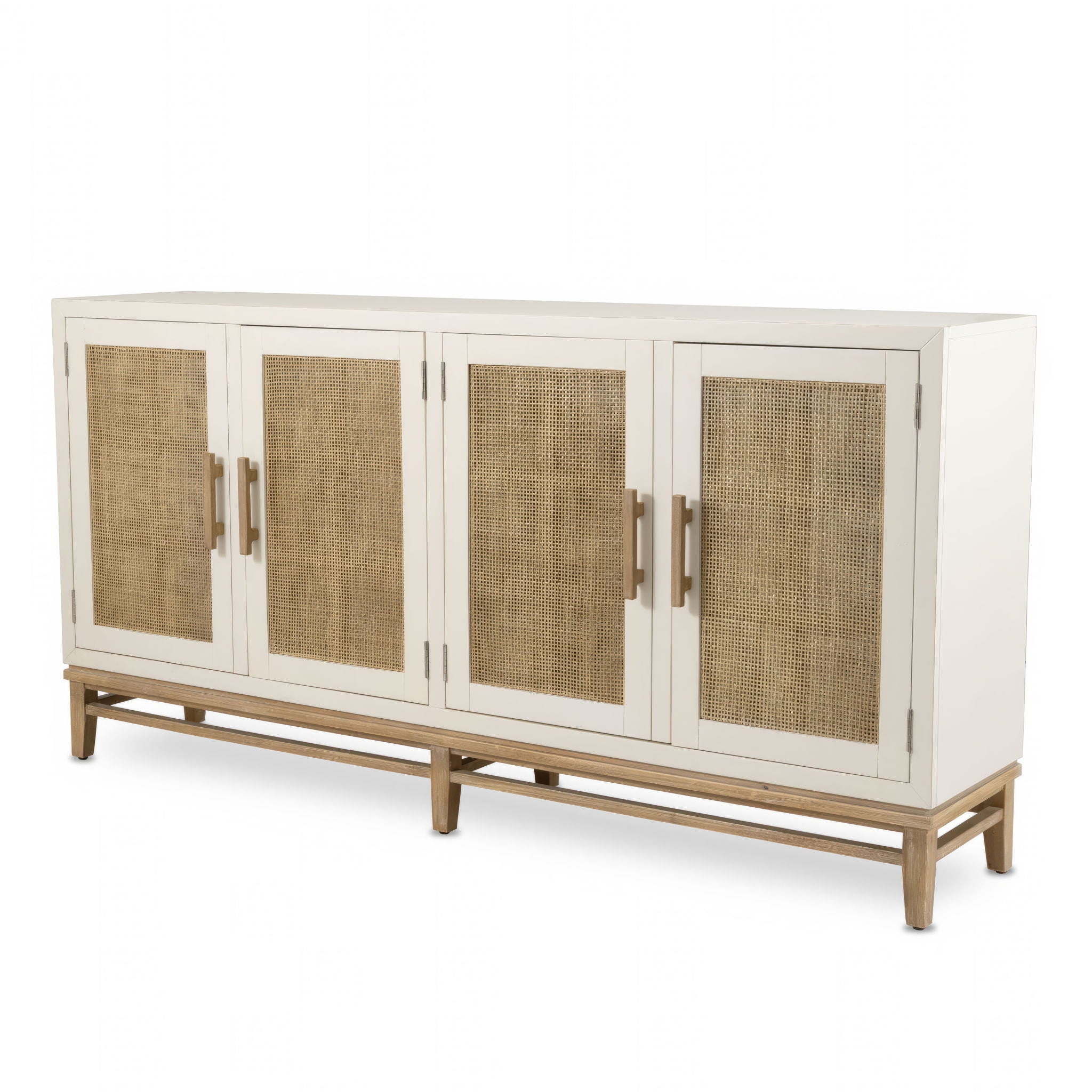 Venice - 4-Door Credenza - White / Natural