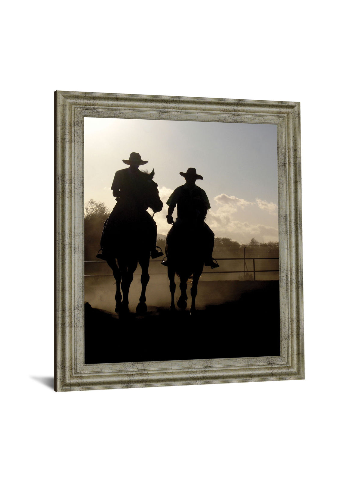 Dust Trail Sundown - 28" x 34" Framed Wall Art - Beige