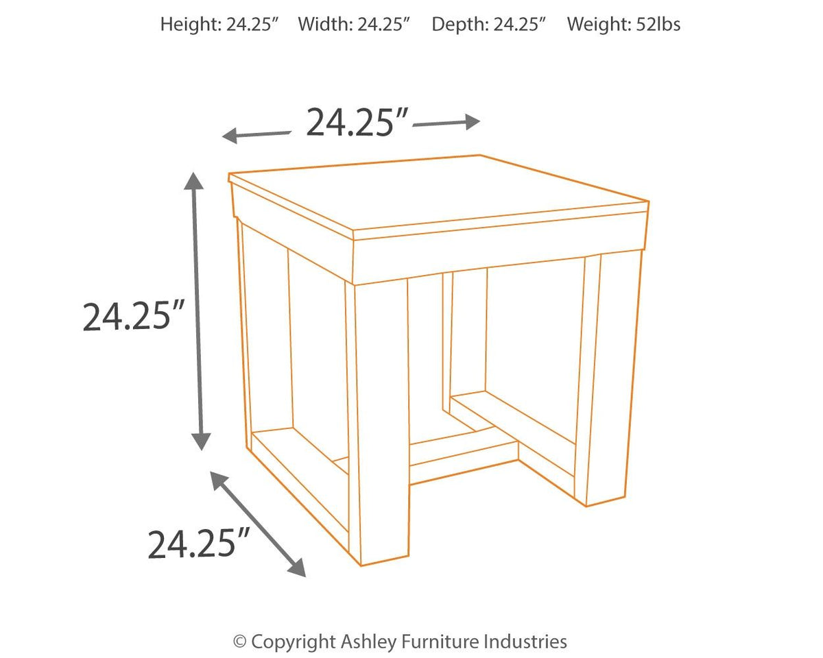 Watson - Square End Table - Dark Brown