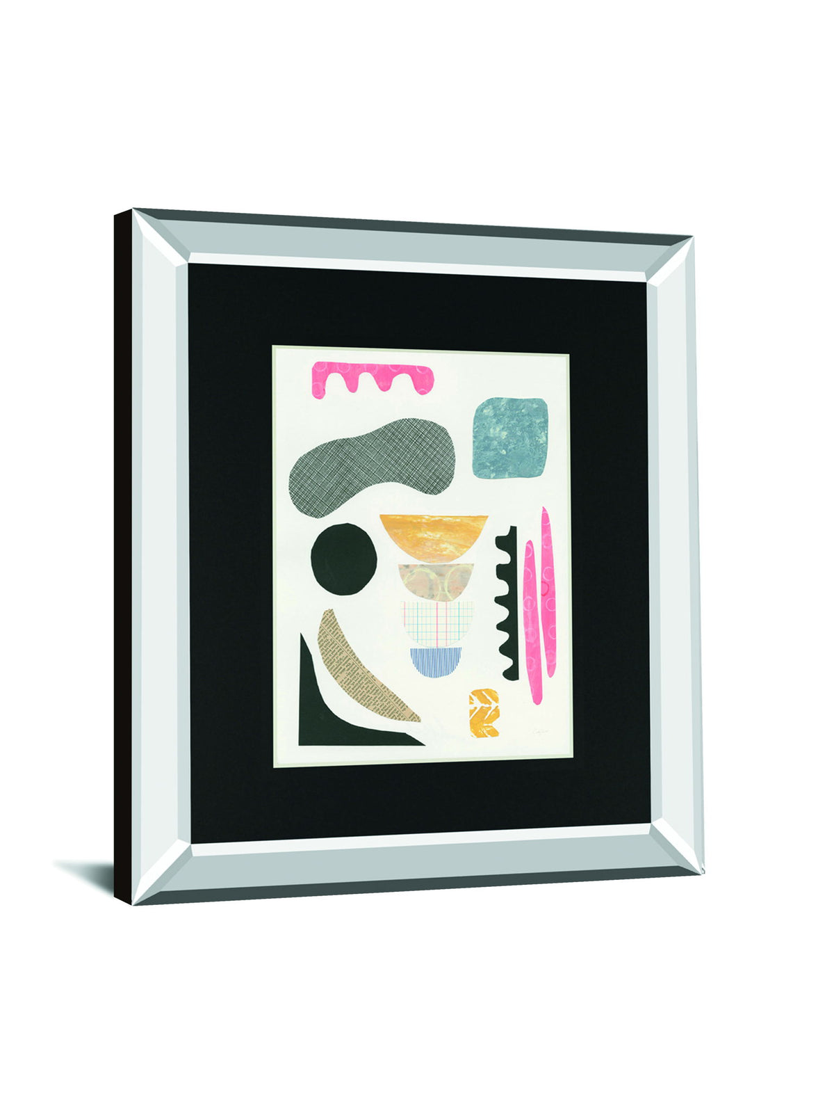 Mixed Shapes I By Courtney Prahl Mirrored Frame - Black