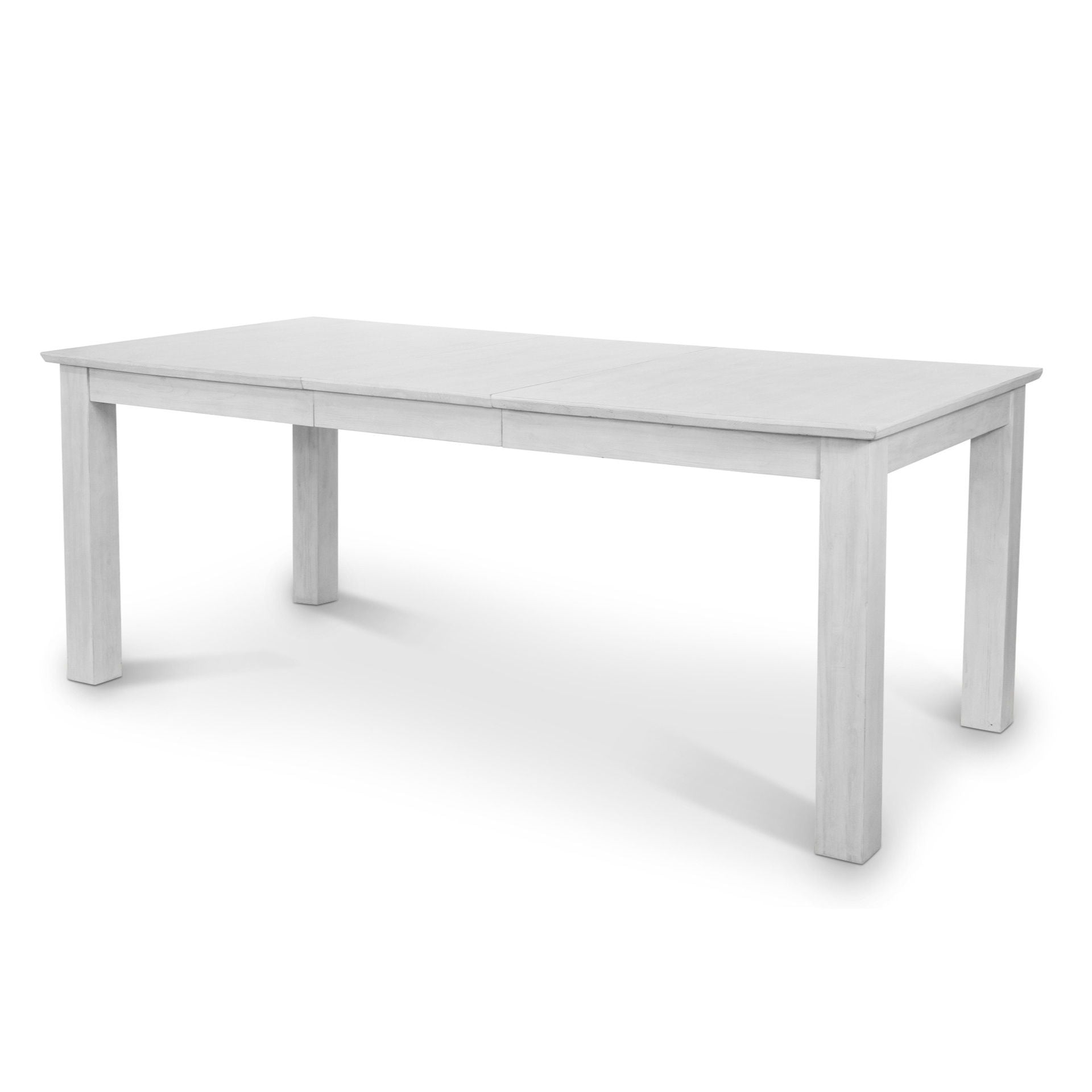 Geneva - Extendable Trestle Dining Table With Self-Storing Leaf - Distressed White