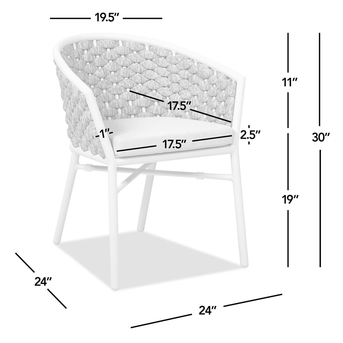 Rowan - Rope Barrel Back Patio Dining Chairs (Set of 2) - White