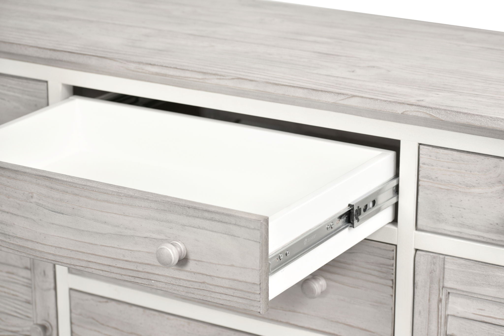 Islamorada - 6 Drawer / 2 Door Dresser - Dapple Gray / Blanc