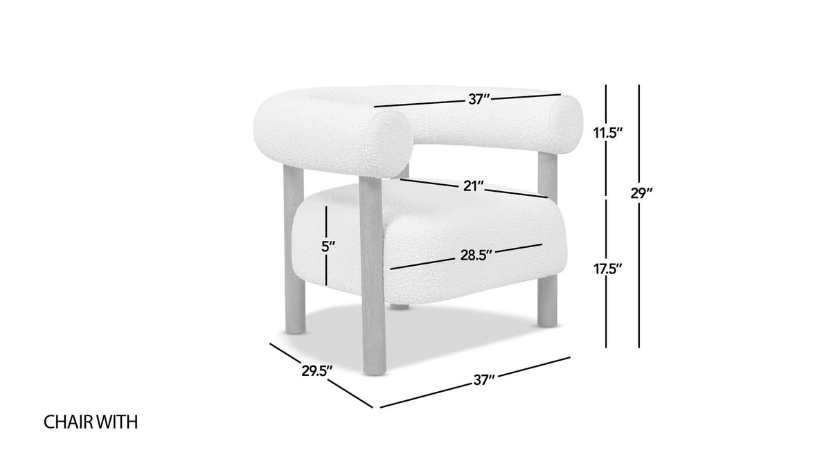 Fuji - Barrel Accent Arm Chair - Ivory White