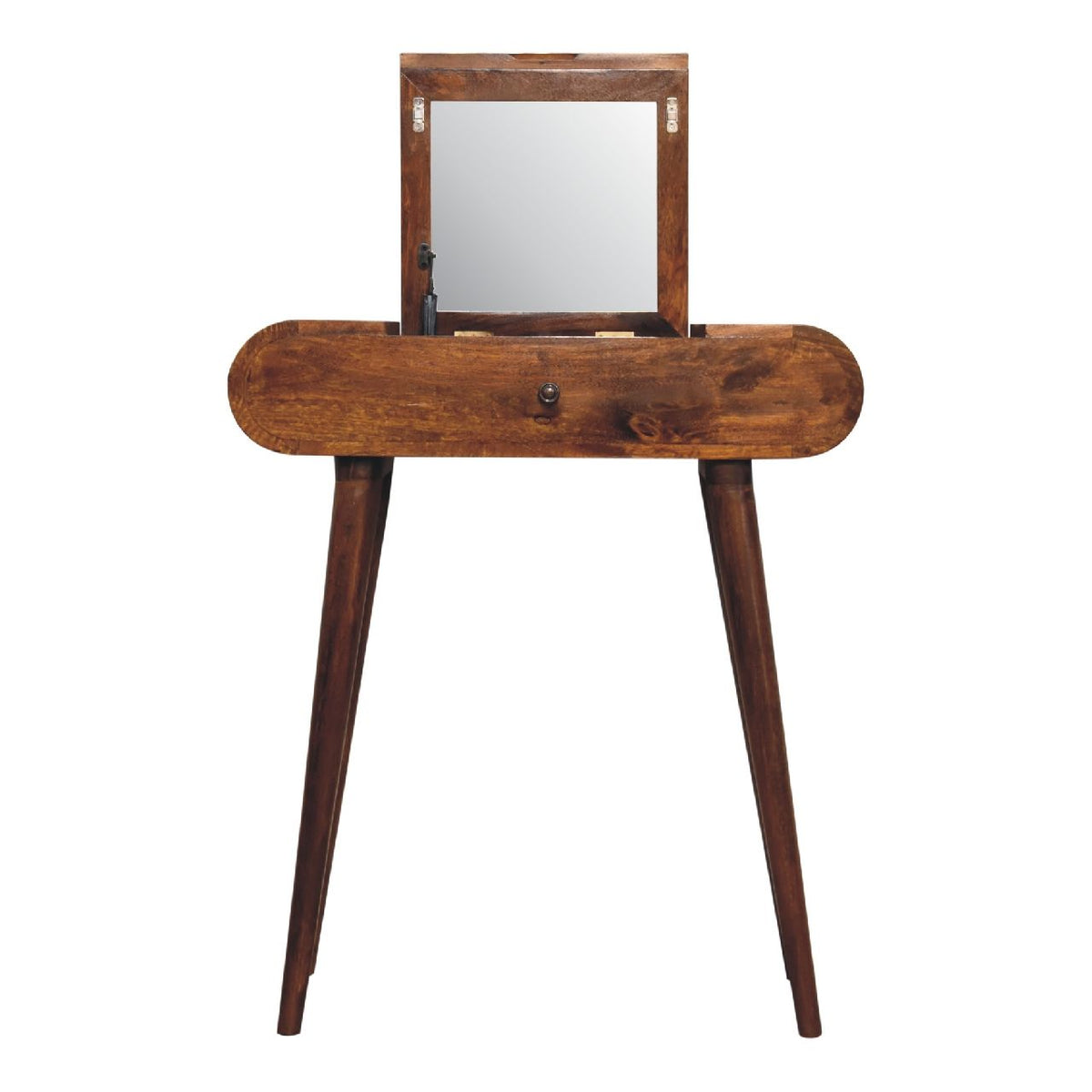 Mini Round Fold Vanity - Chestnut