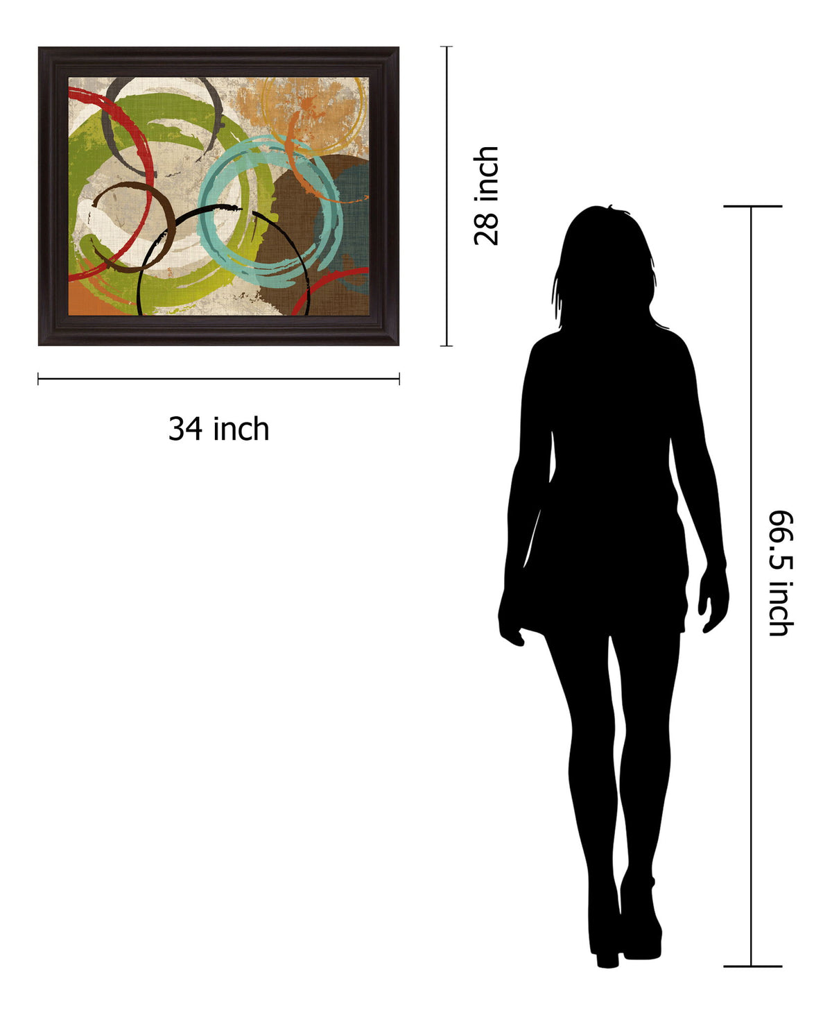 Orbit Layers - 28" x 34" Framed Wall Art - Green
