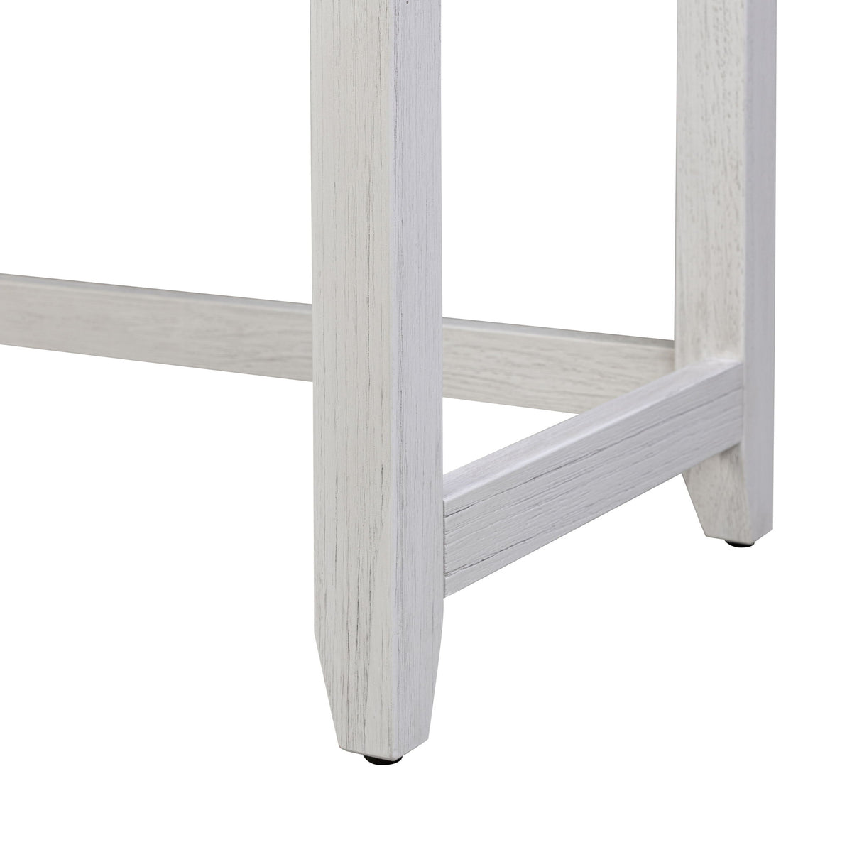 Surfside - 3-Drawer Console With Power Strip, USB-A And USB-C Port - Weathered White
