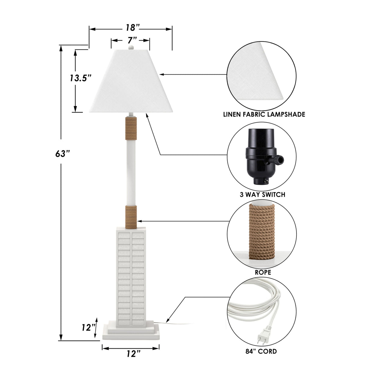 Shutter - Polyresin Coastal Floor Lamp