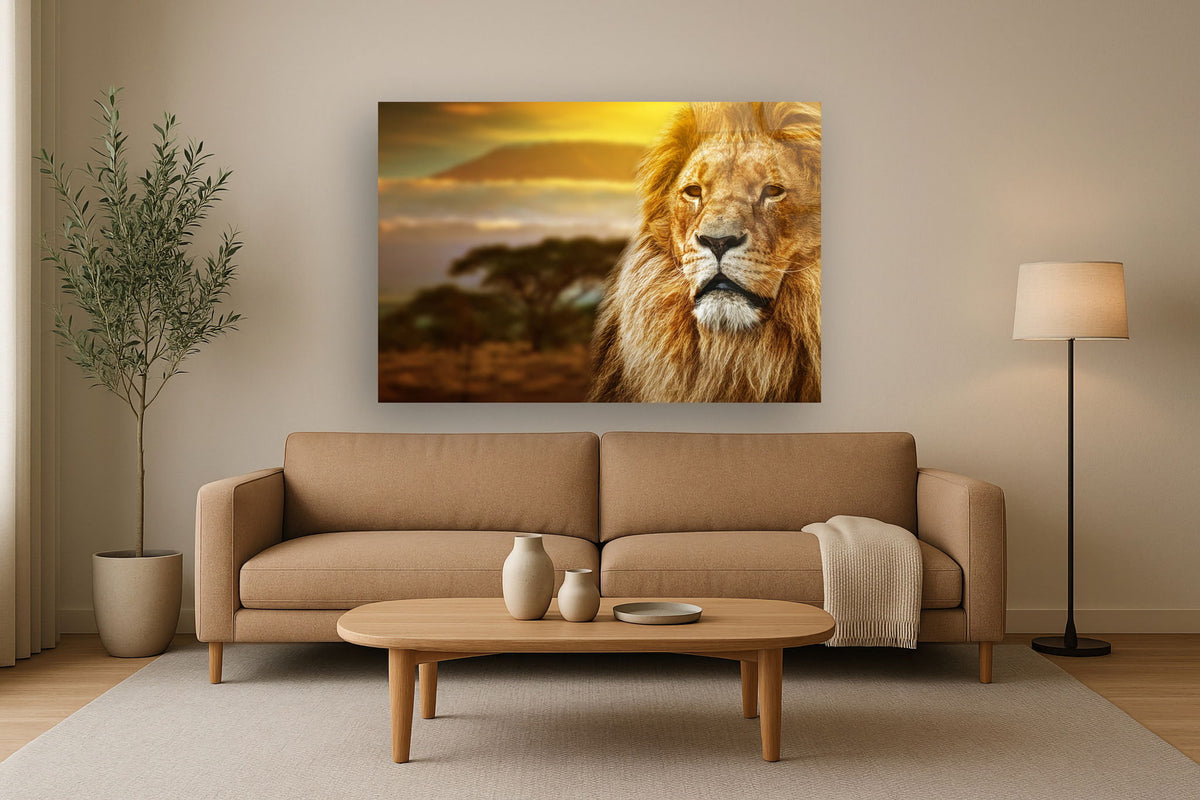 Tempered Glass With Foil - Lion Safari - Light Brown