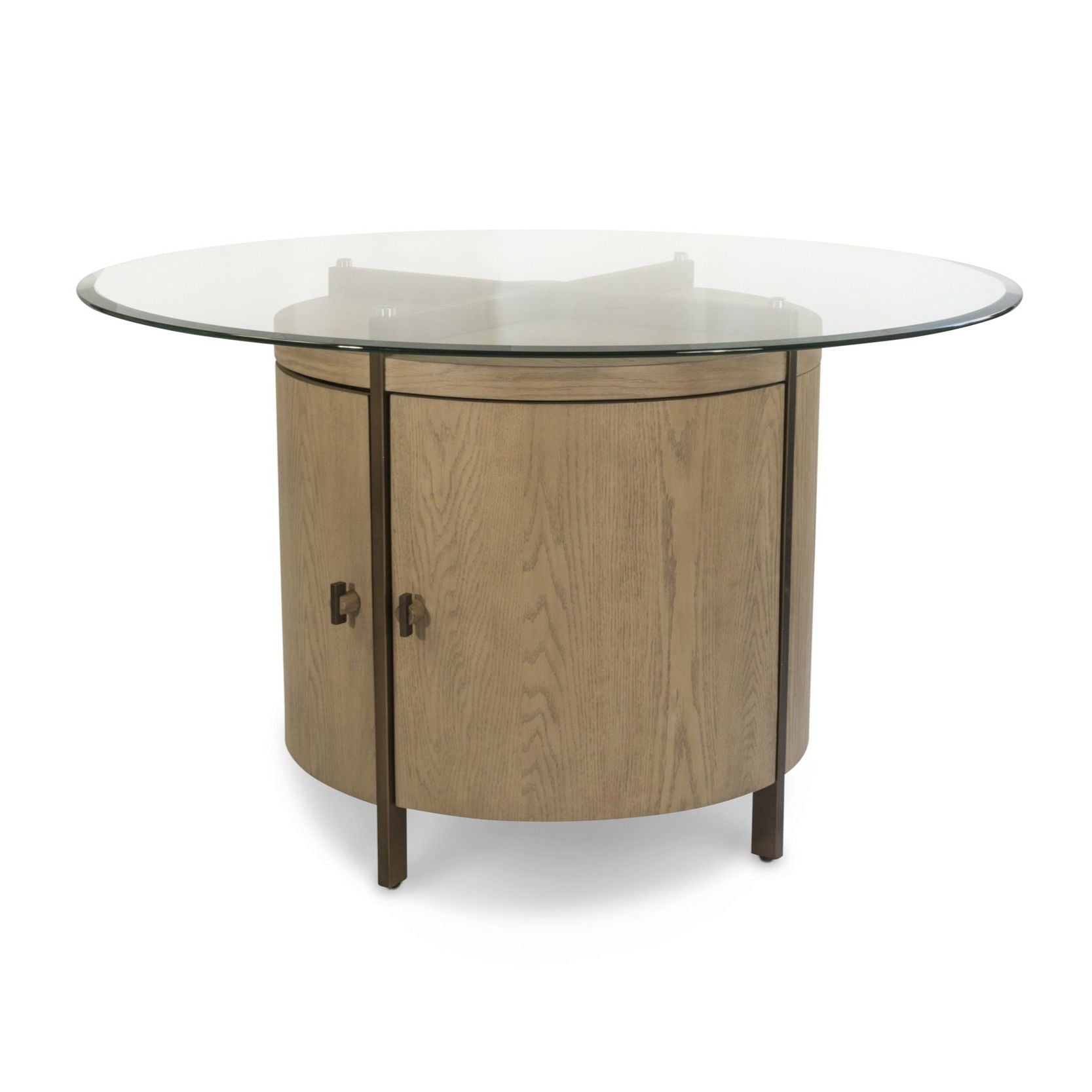 Rio Vista - Round Dining Table With Storage - Muted Earth Tones / Clay