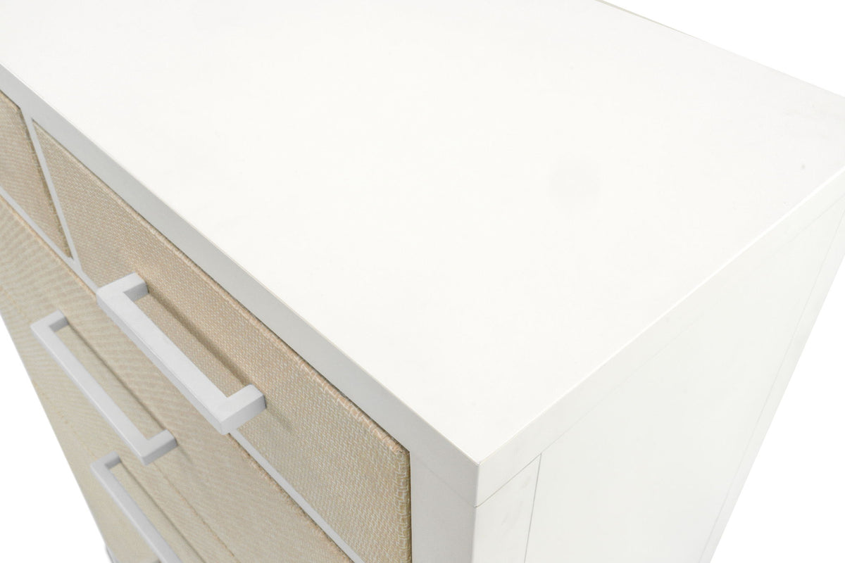Miramar - 6 Drawer Woven Chest - Sand / Stark White
