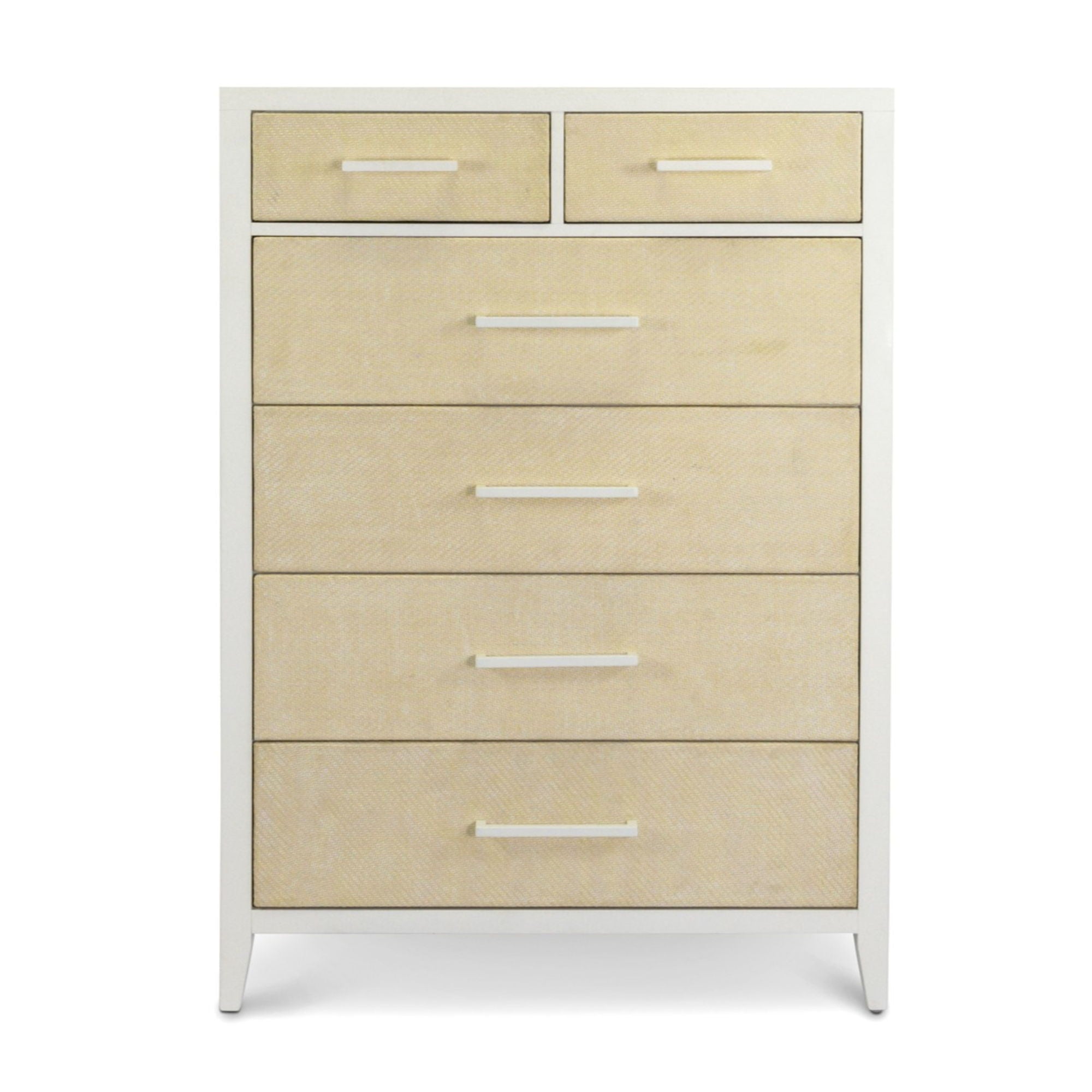 Miramar - 6 Drawer Woven Chest - Sand / Stark White