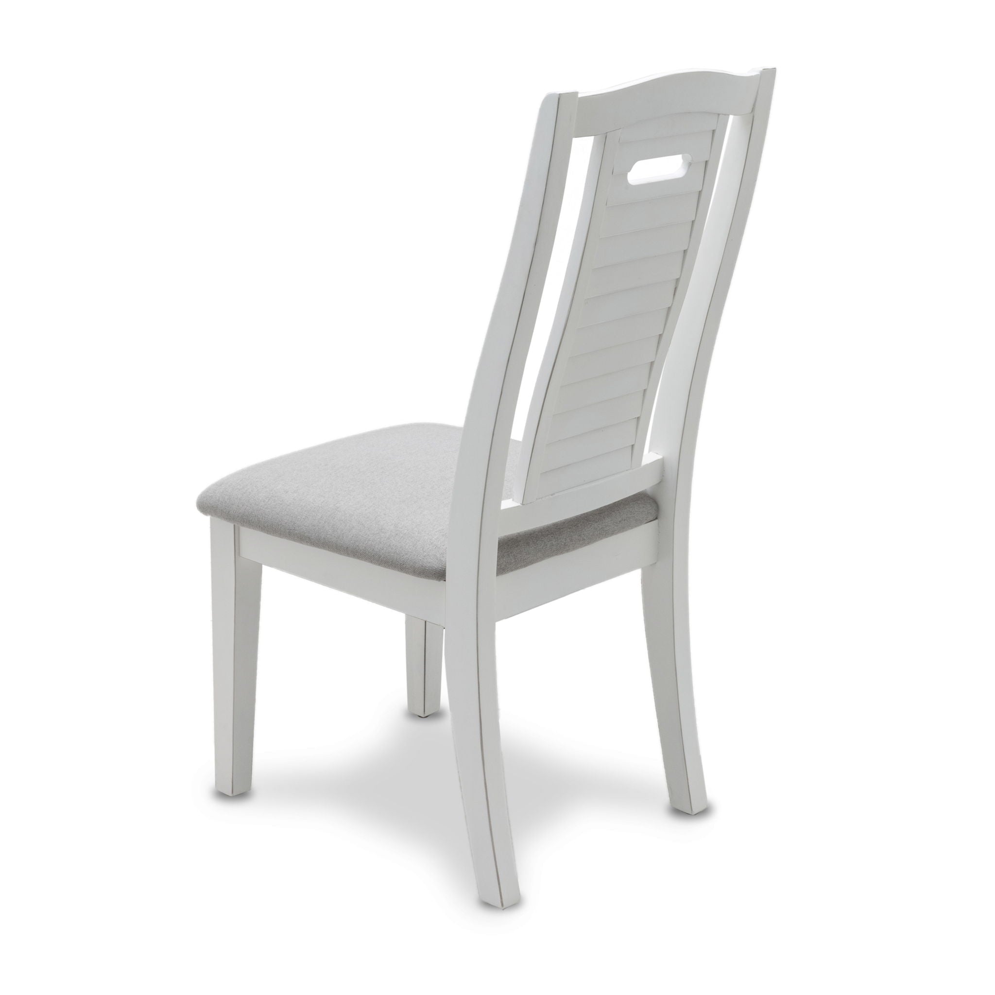 Islamorada - Shutter Back Upholstered Dining Chair (Set of 2) - Blanc / Dapple Gray