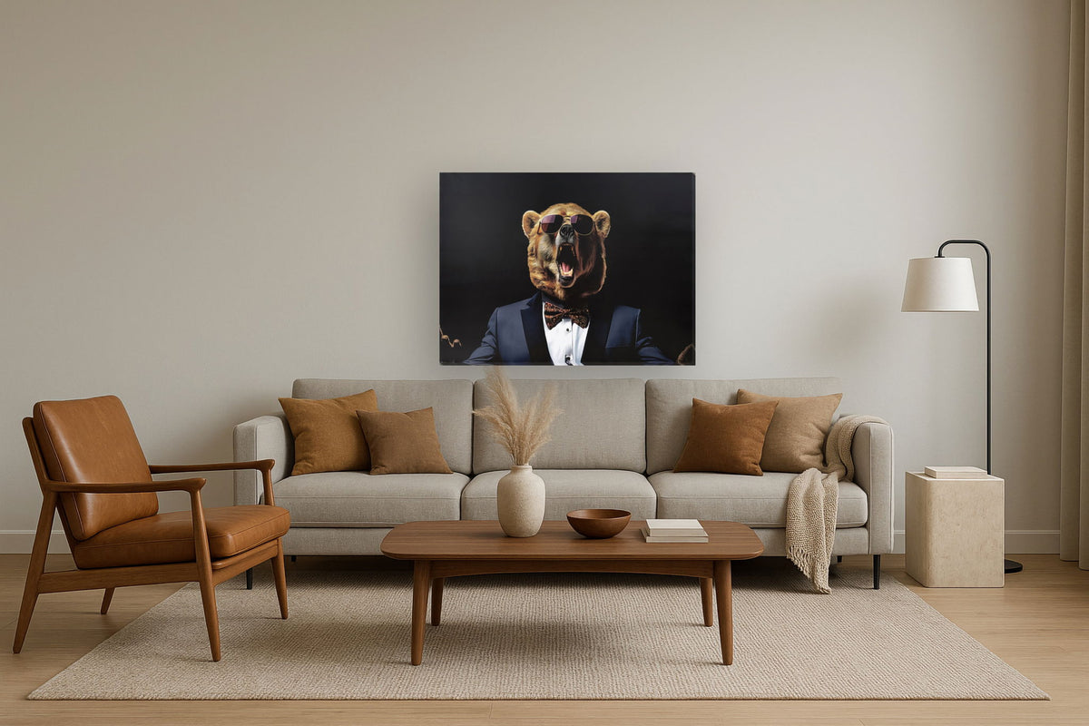 Bear In Suit (Large) - Black